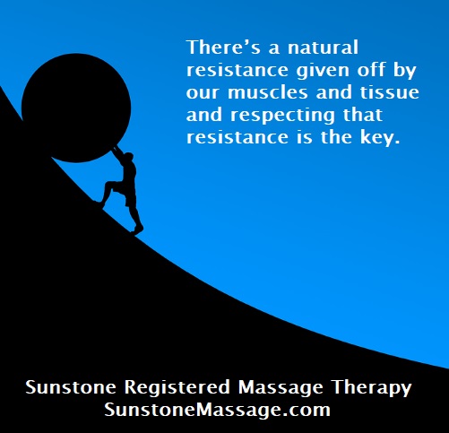 There’s a natural resistance given off by our muscles and tissue and respecting that resistance is the key.