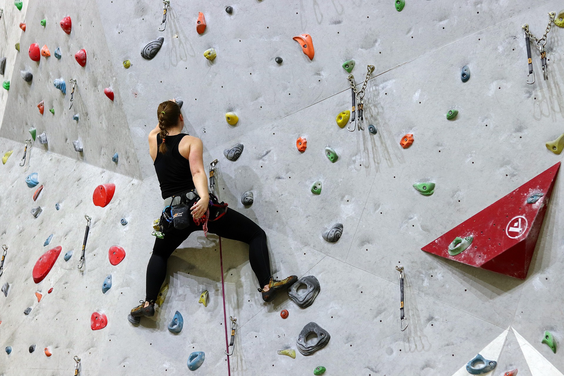 Sport Climbing Indoors And Muscle Treatment With Massage Therapy